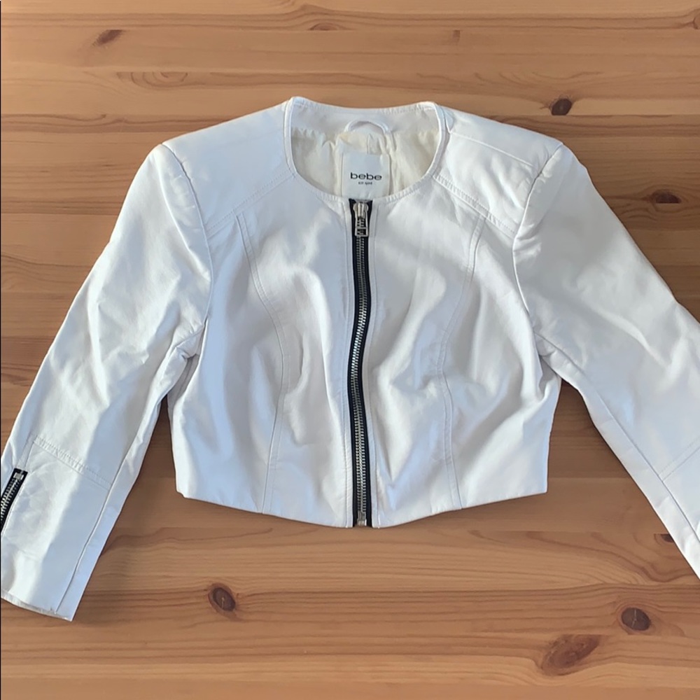 Bebe Crop Leather Jacket